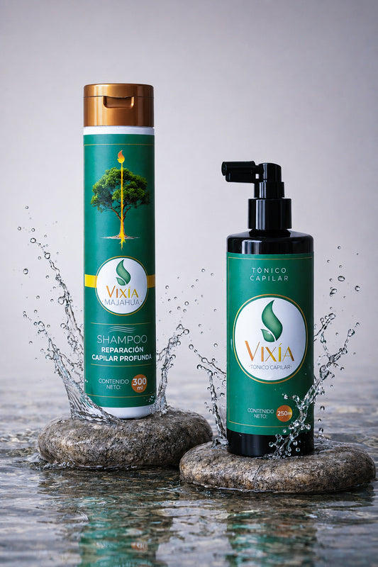 Kit Tónico capilar VIXÍA 250 ml + Shampoo VIXÍA MAJAHUA 300 ml
