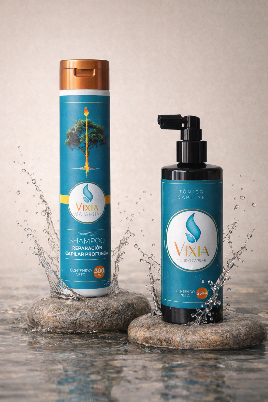 Kit Tónico capilar VIXÍA  250 ml + Shampoo VIXÍA MAJAHUA 300 ml