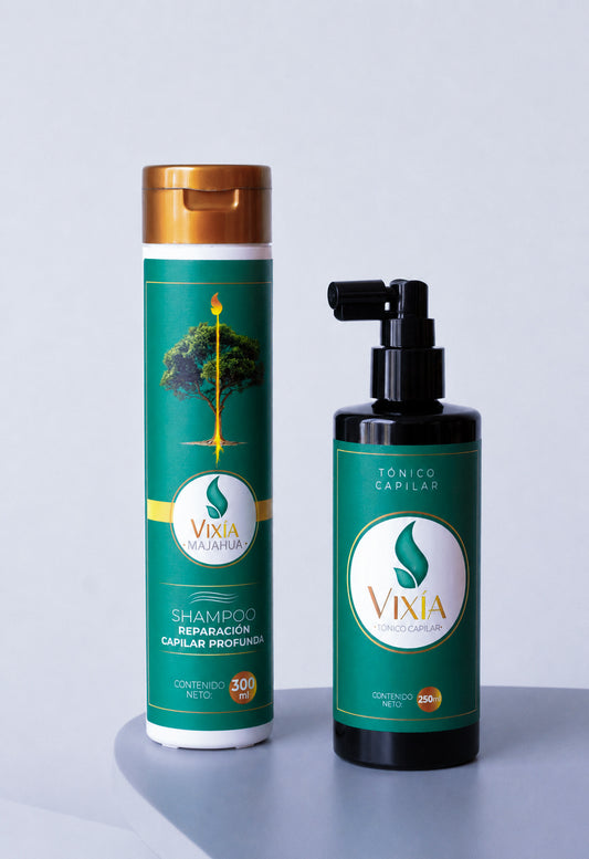 Kit Tónico capilar VIXÍA  250 ml + Shampoo VIXÍA MAJAHUA 300 ml